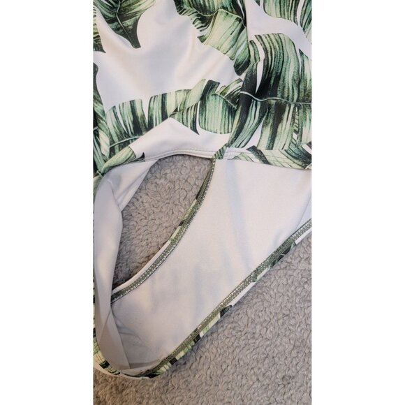 Stylish One-Piece Swimsuit with Banana Leaf Print.  Size:  XL - Picture 12 of 12